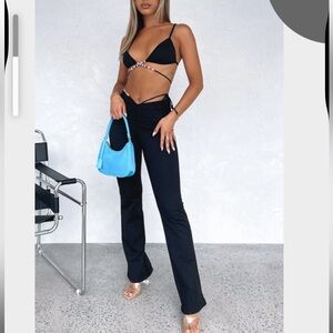 Stylish Black Beaded Two-Piece Set